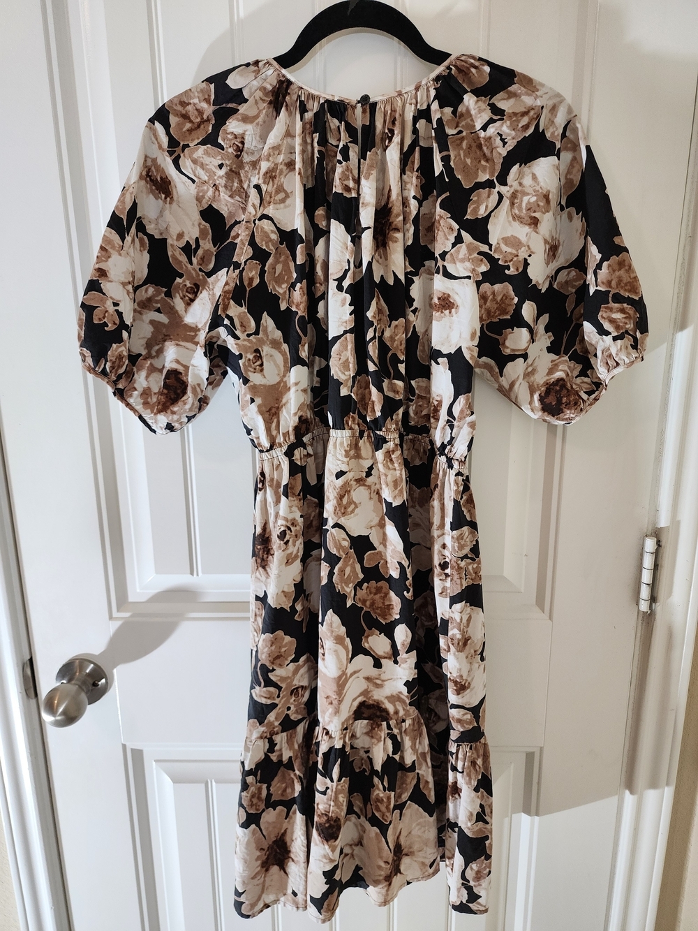 Rails Khloe Dress Sepia Roses Puff Sleeve Mini Medium Cotton Blend - Picture 3 of 13